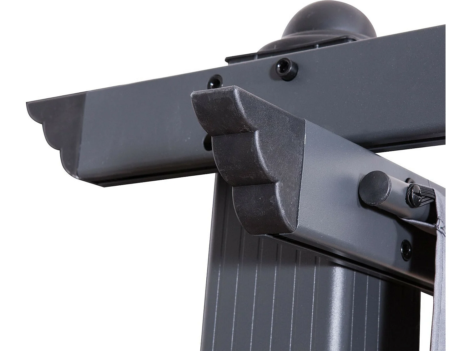 Tonnelle/Pergola aluminium 3x3m toile coulissante rétractable - Gris Taupe - HERO