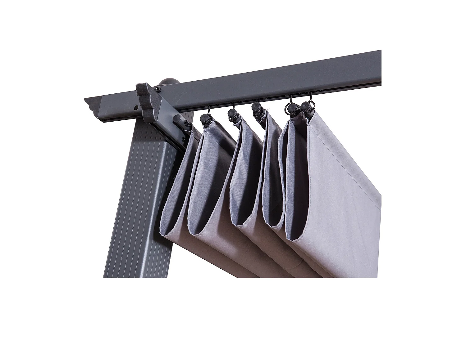 Tonnelle/Pergola aluminium 3x3m toile coulissante rétractable - Gris Anthracite - HERO