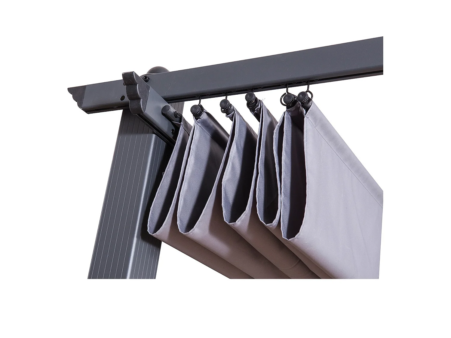 Tonnelle/Pergola aluminium 3x3m toile coulissante rétractable - Gris Anthracite - HERO