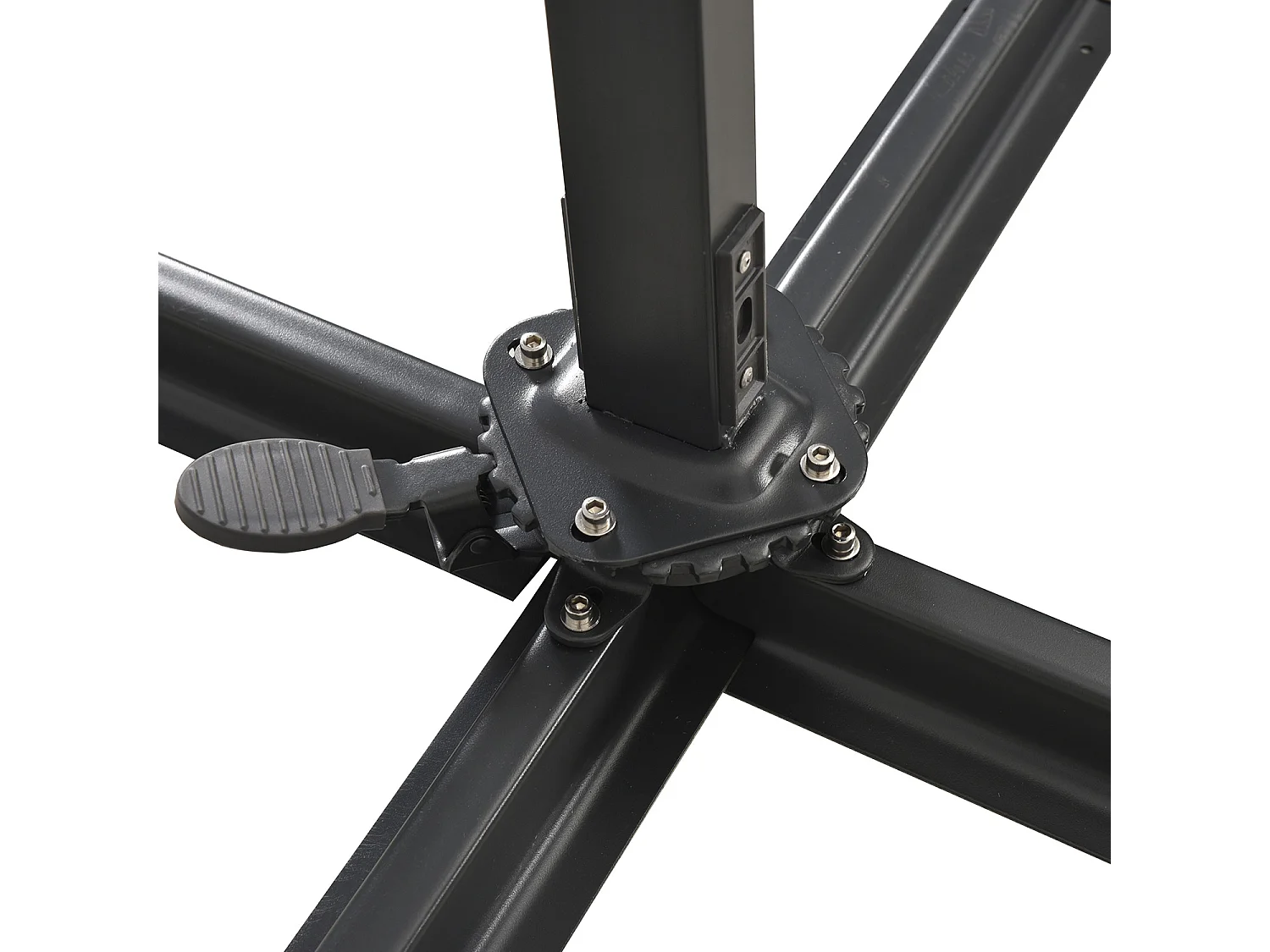 Parasol déporté LED 3x4m rectangle en aluminium + housse - rotatif 360° - Taupe - ROME