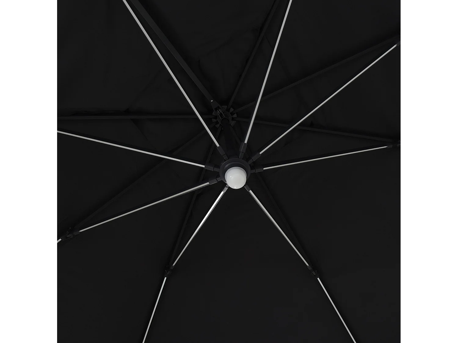 Parasol déporté LED 3x4m rectangle en aluminium + housse - rotatif 360° - Anthracite - ROME