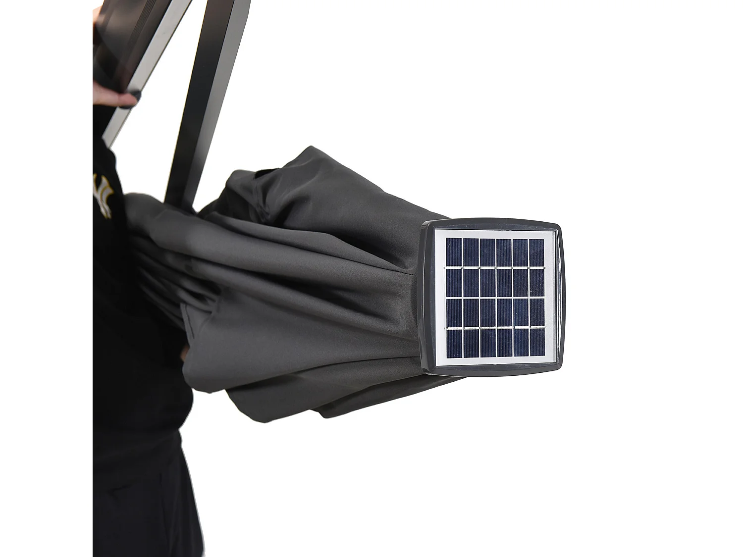 Parasol déporté LED 3x4m rectangle en aluminium + housse - rotatif 360° - Anthracite - ROME