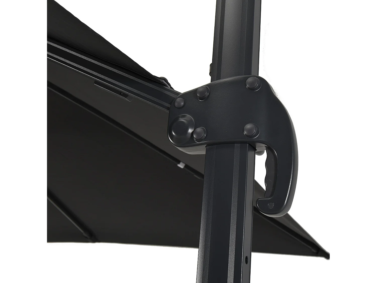 Parasol déporté LED 3x4m rectangle en aluminium + housse - rotatif 360° - Anthracite - ROME