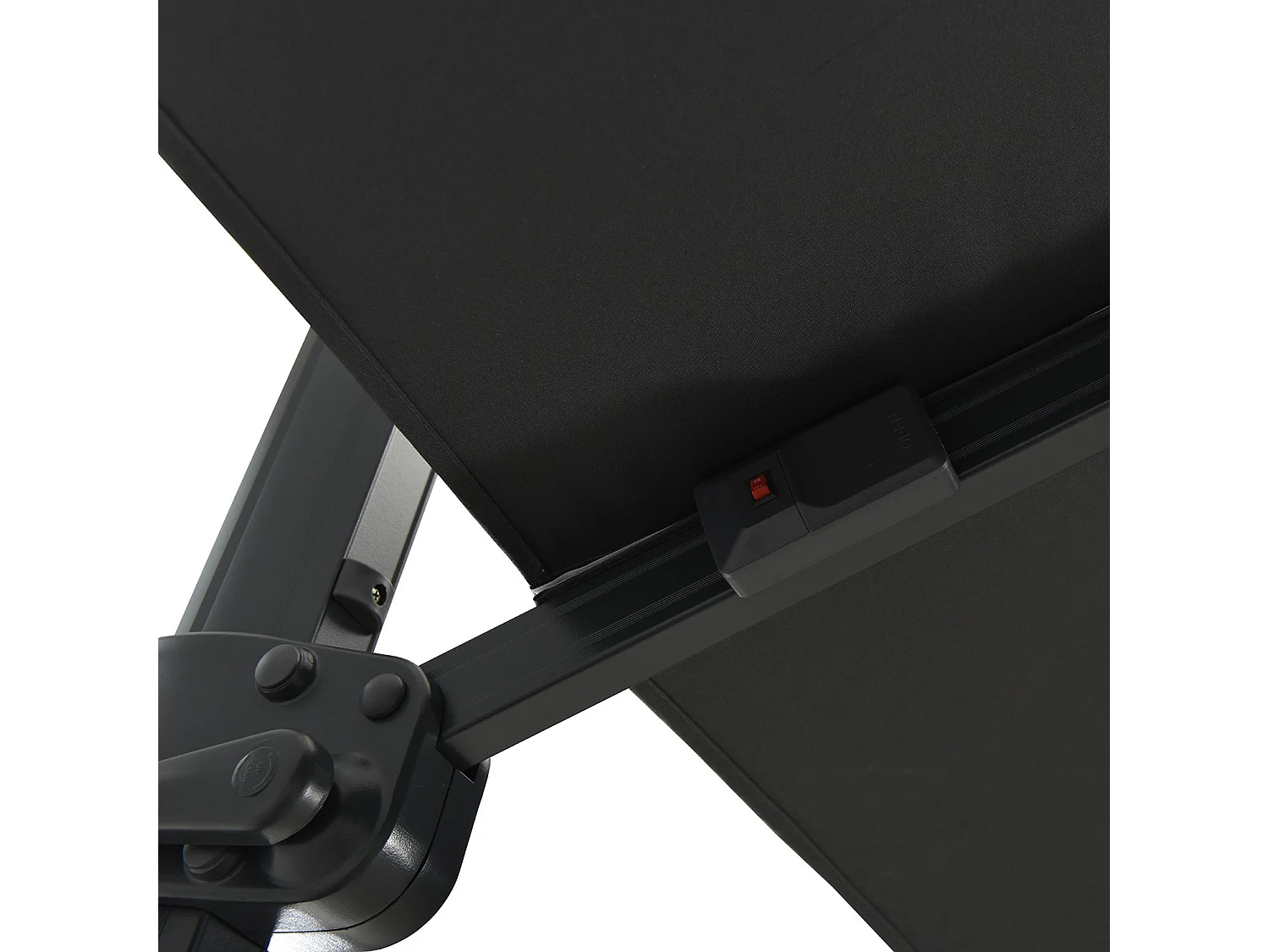 Parasol déporté LED 3x4m rectangle en aluminium + housse - rotatif 360° - Anthracite - ROME