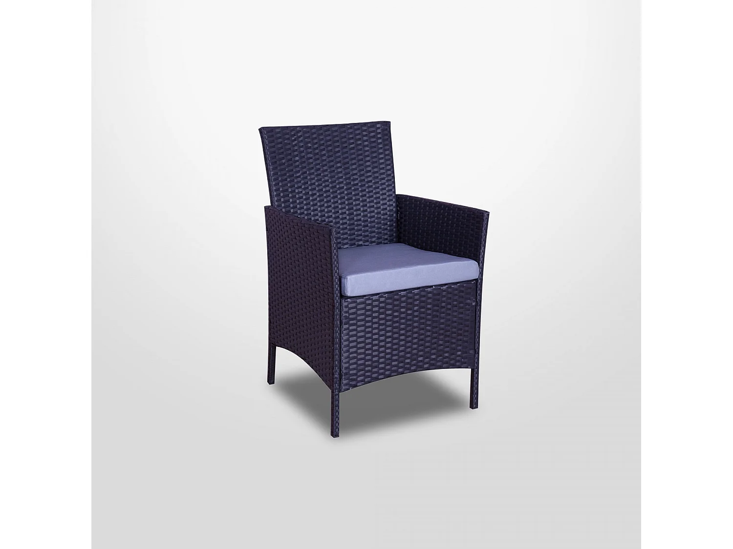 Salon de jardin résine tressée Noir/Gris - ensemble 4 places - Canapé + Fauteuil + Table - IMORA