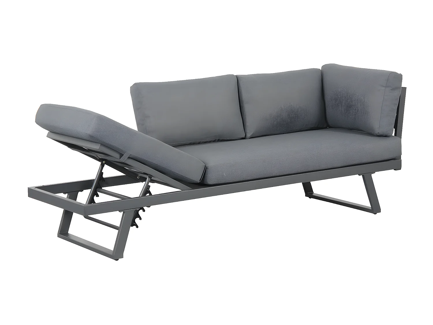 Salon de jardin fonctionnel modulable en aluminium design - Gris Anthracite - HELIOS