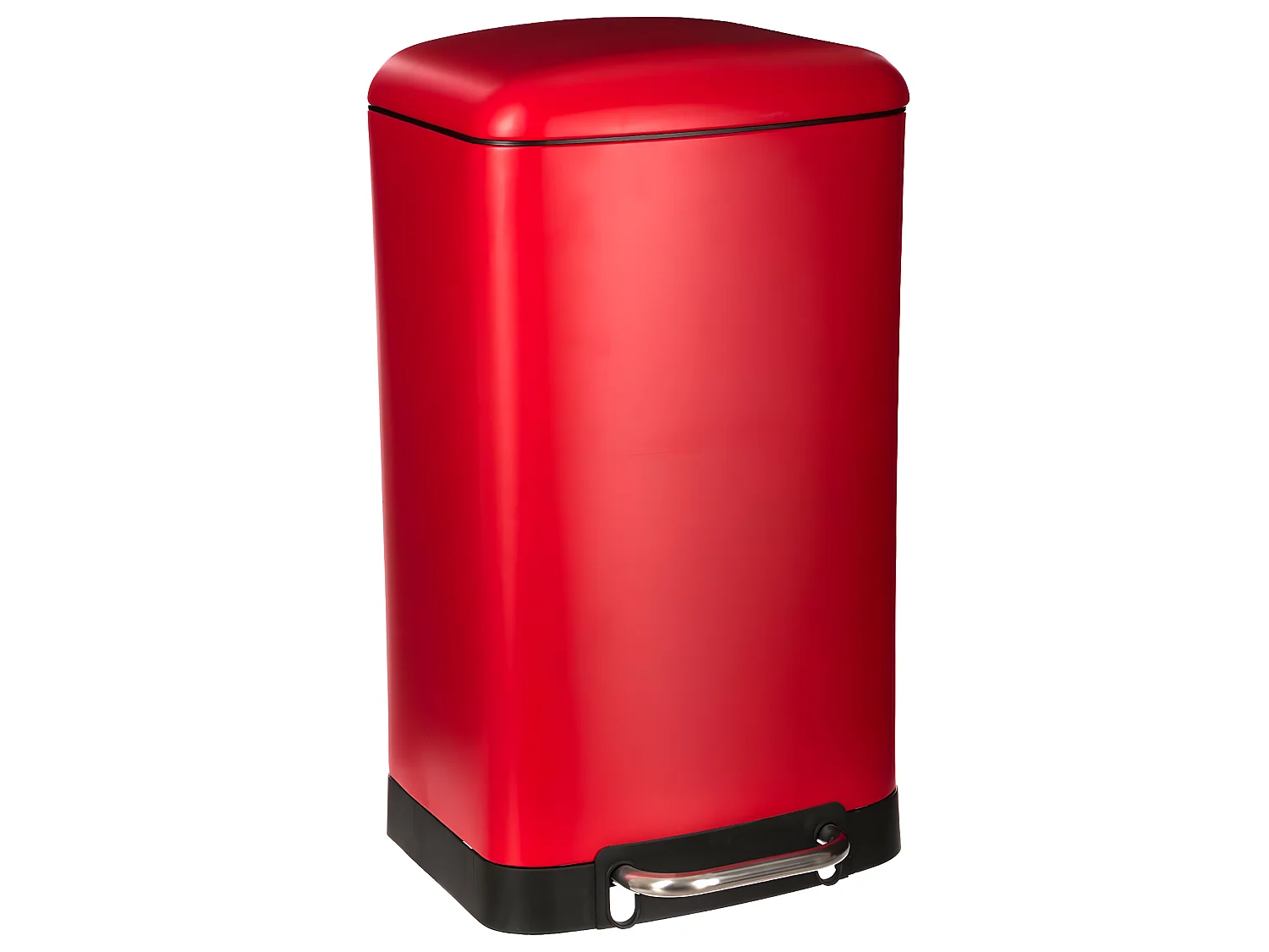 Poubelle 30 Litres en Métal Rouge ouverture à pédale