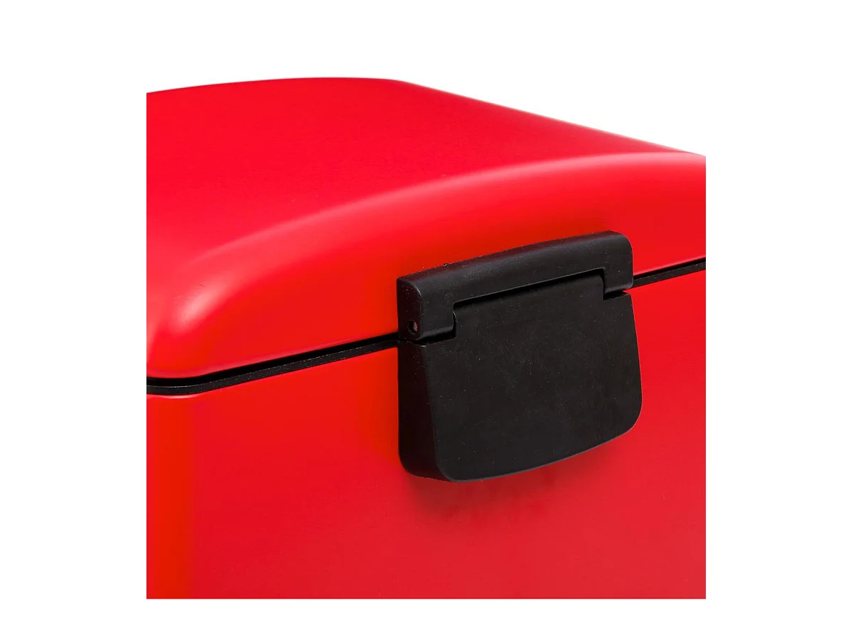 Poubelle 30 Litres en Métal Rouge ouverture à pédale