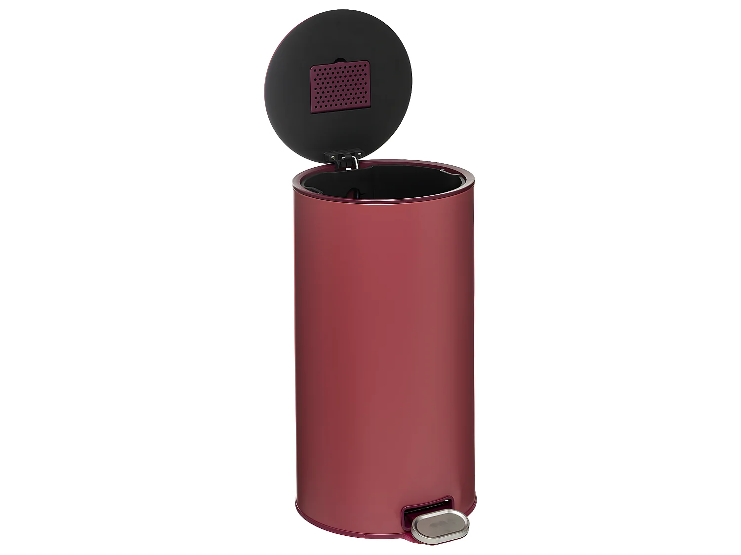 Poubelle ronde 30 Litres en Métal Rose nacarat