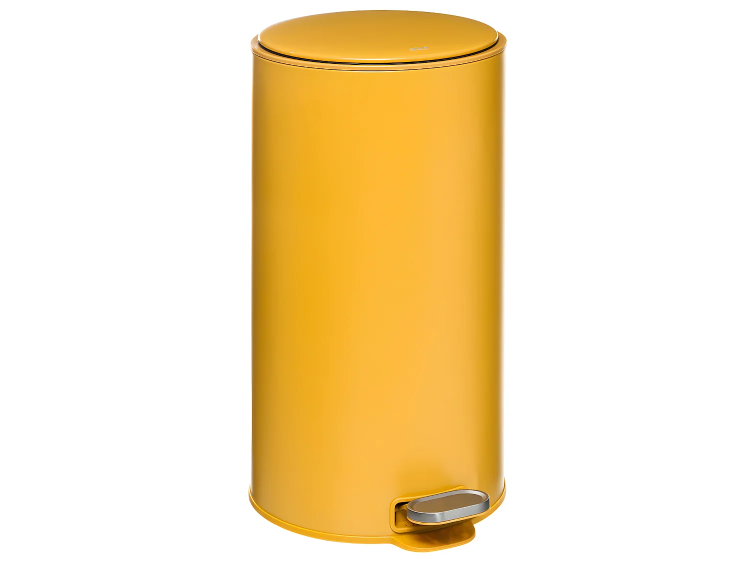 Poubelle ronde 30 Litres en Métal Jaune moutarde