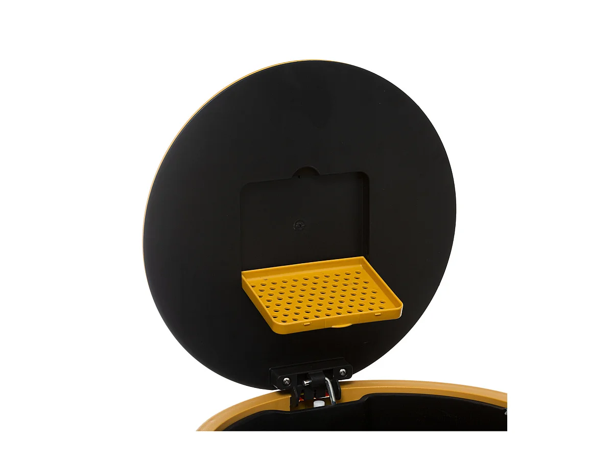 Poubelle ronde 30 Litres en Métal Jaune moutarde