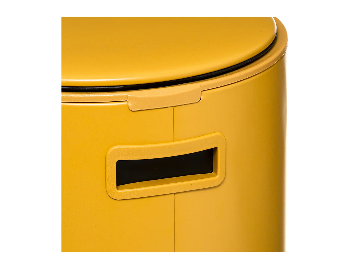 Poubelle ronde 30 Litres en Métal Jaune moutarde