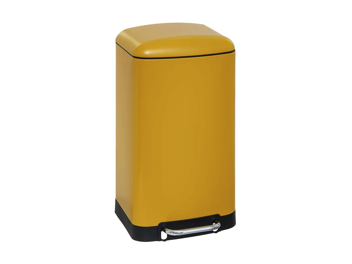 Poubelle 30 Litres en Métal Jaune ouverture à pédale