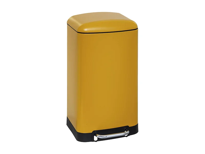 Poubelle 30 Litres en Métal Jaune ouverture à pédale