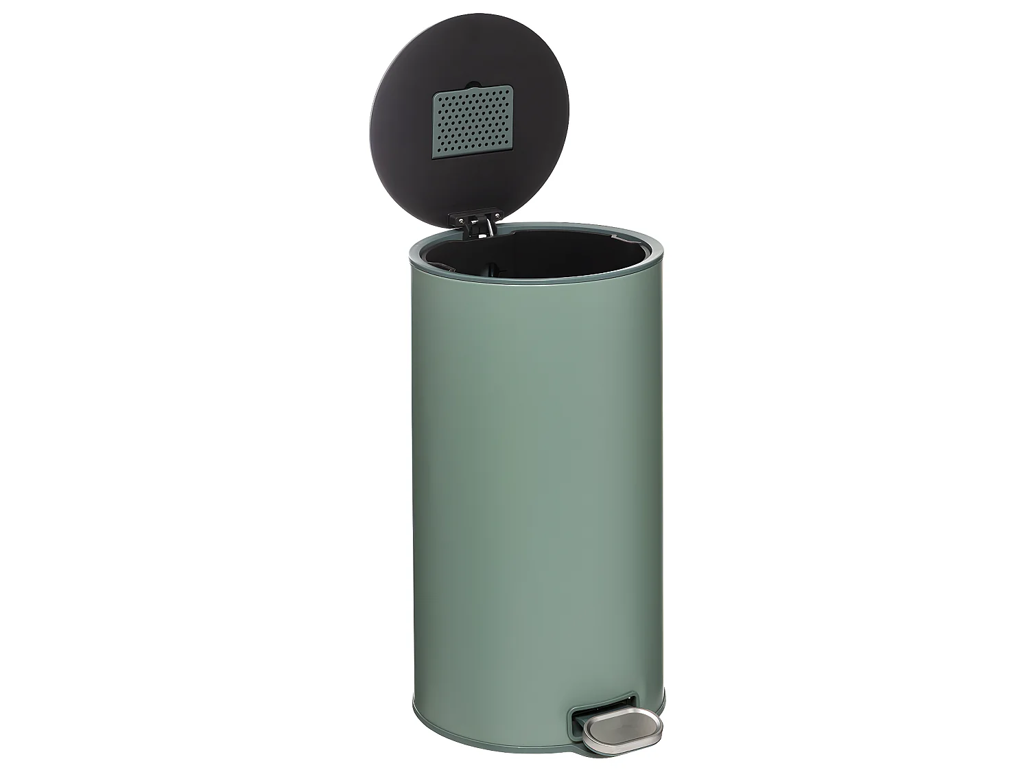 Poubelle ronde 30 Litres en Métal Vert