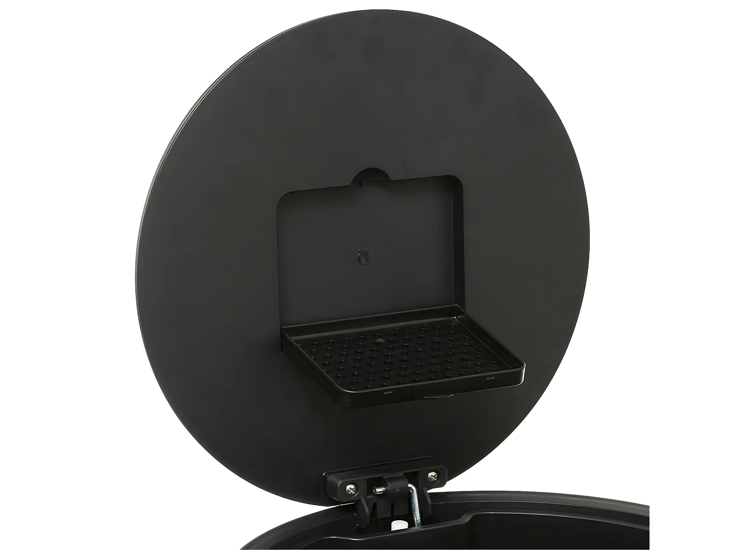 Poubelle ronde 30 Litres en Métal Gris acier