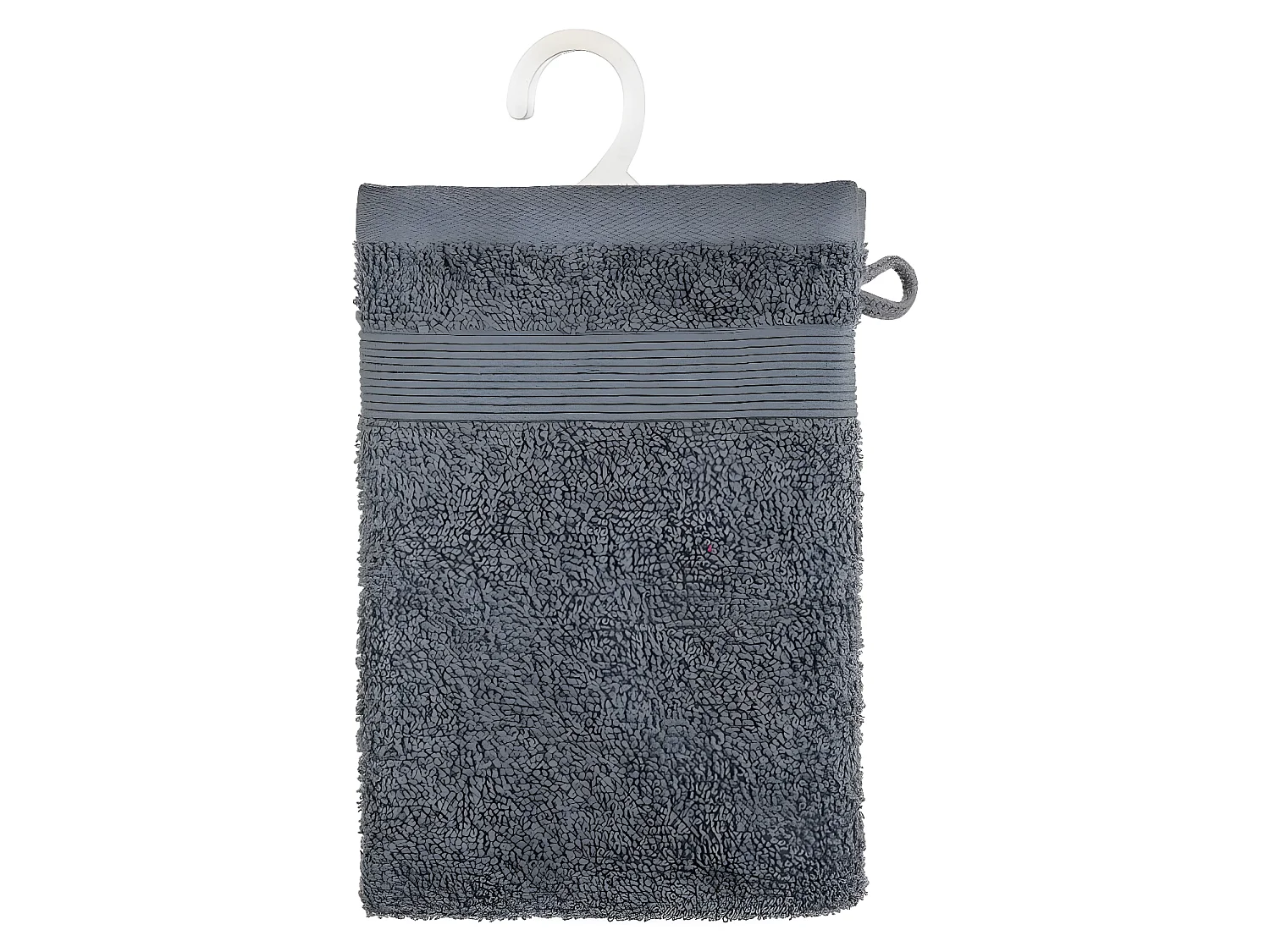 Lot de 2 Gants de toilette en Coton Gris foncé tissu éponge 15 x 21 cm