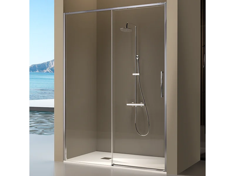 Paroi de douche fixe + porte coulissante DELTA 151-153.6 cm