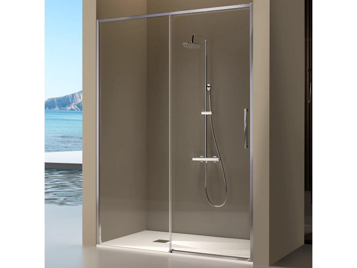 Paroi de douche fixe + porte coulissante DELTA 113-115.6 cm