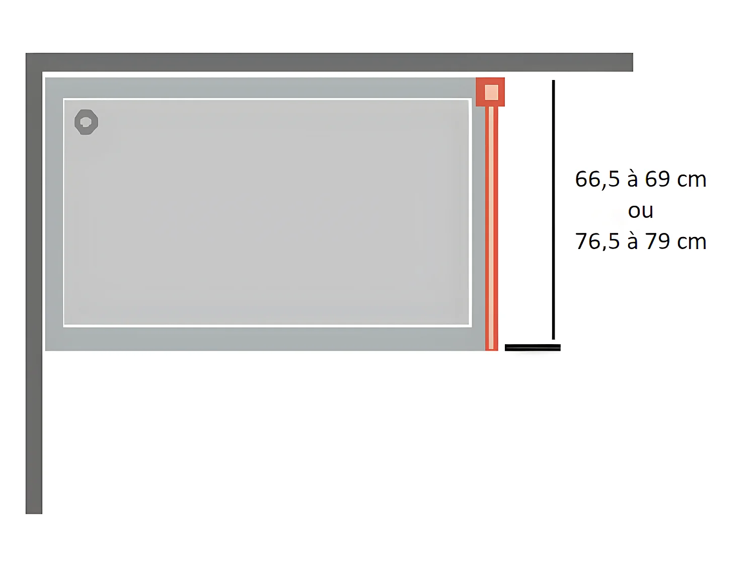 Lateral fijo 76.5-79 cm para DELTA Dorado