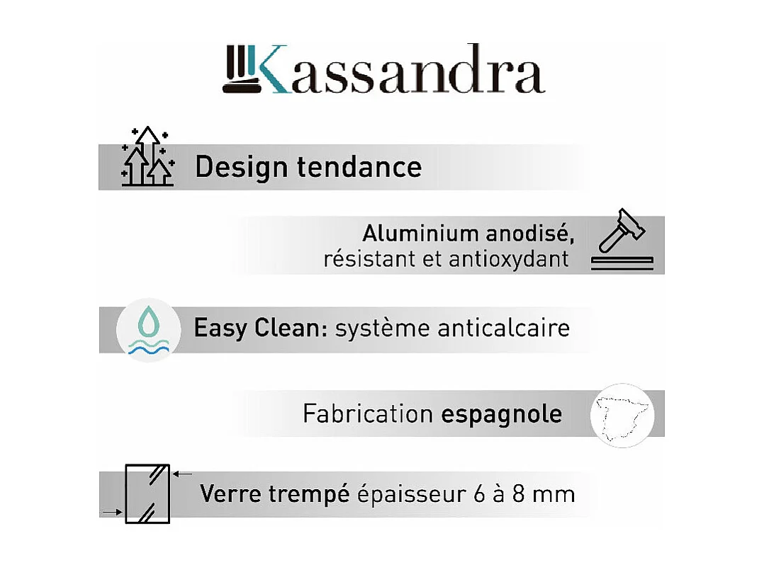 Paroi de douche fixe + porte coulissante DELTA noir mat 137-139.6 cm