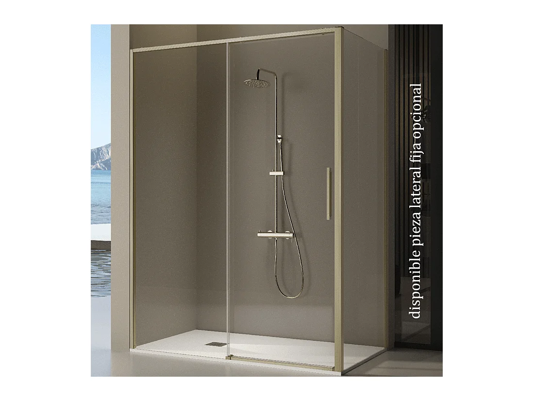 Frontal de ducha + Puerta Corredera 129-131.6 cm DELTA Dorado