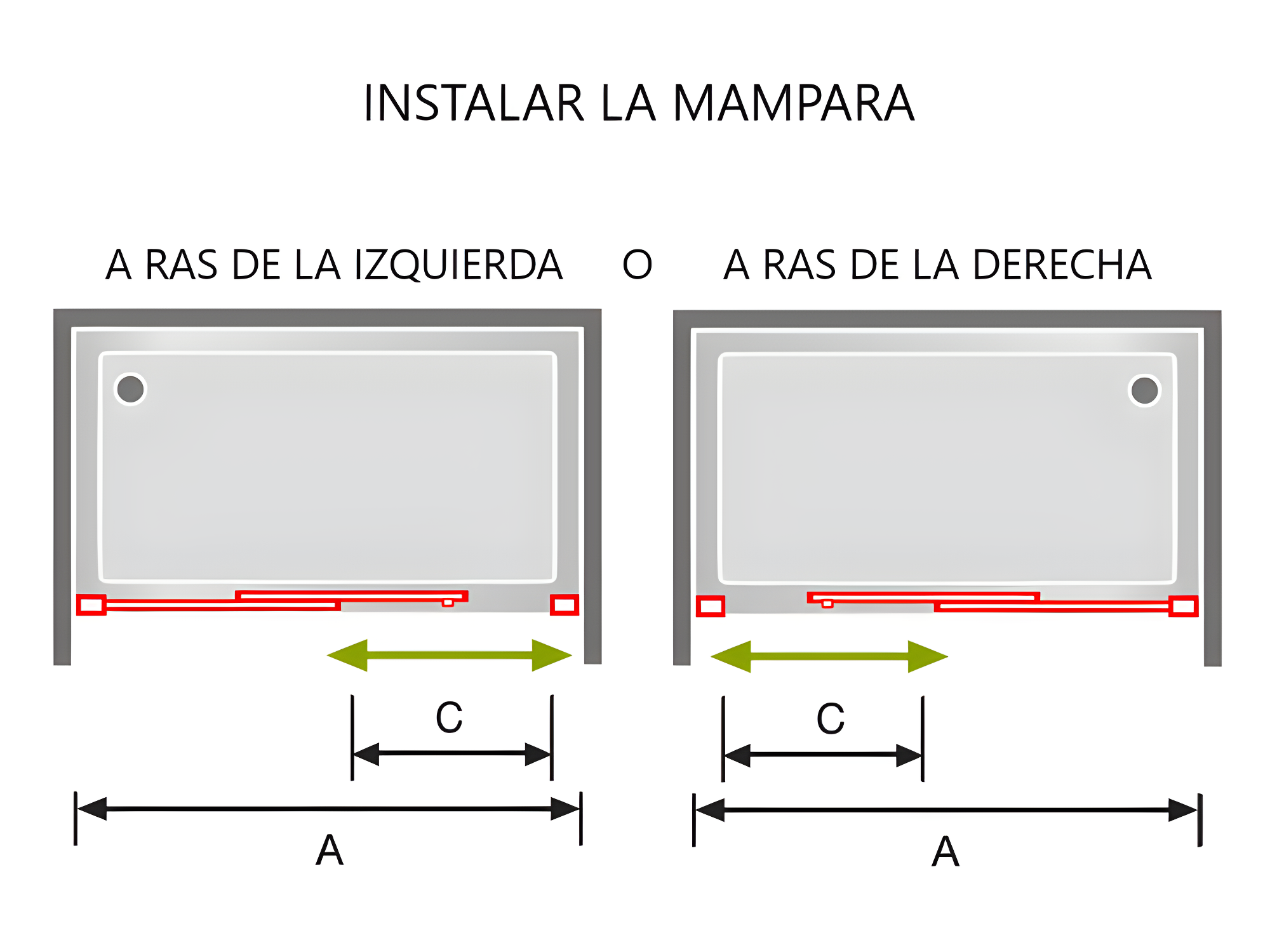 Paroi de douche fixe + porte coulissante DELTA noir mat 117-119.6 cm