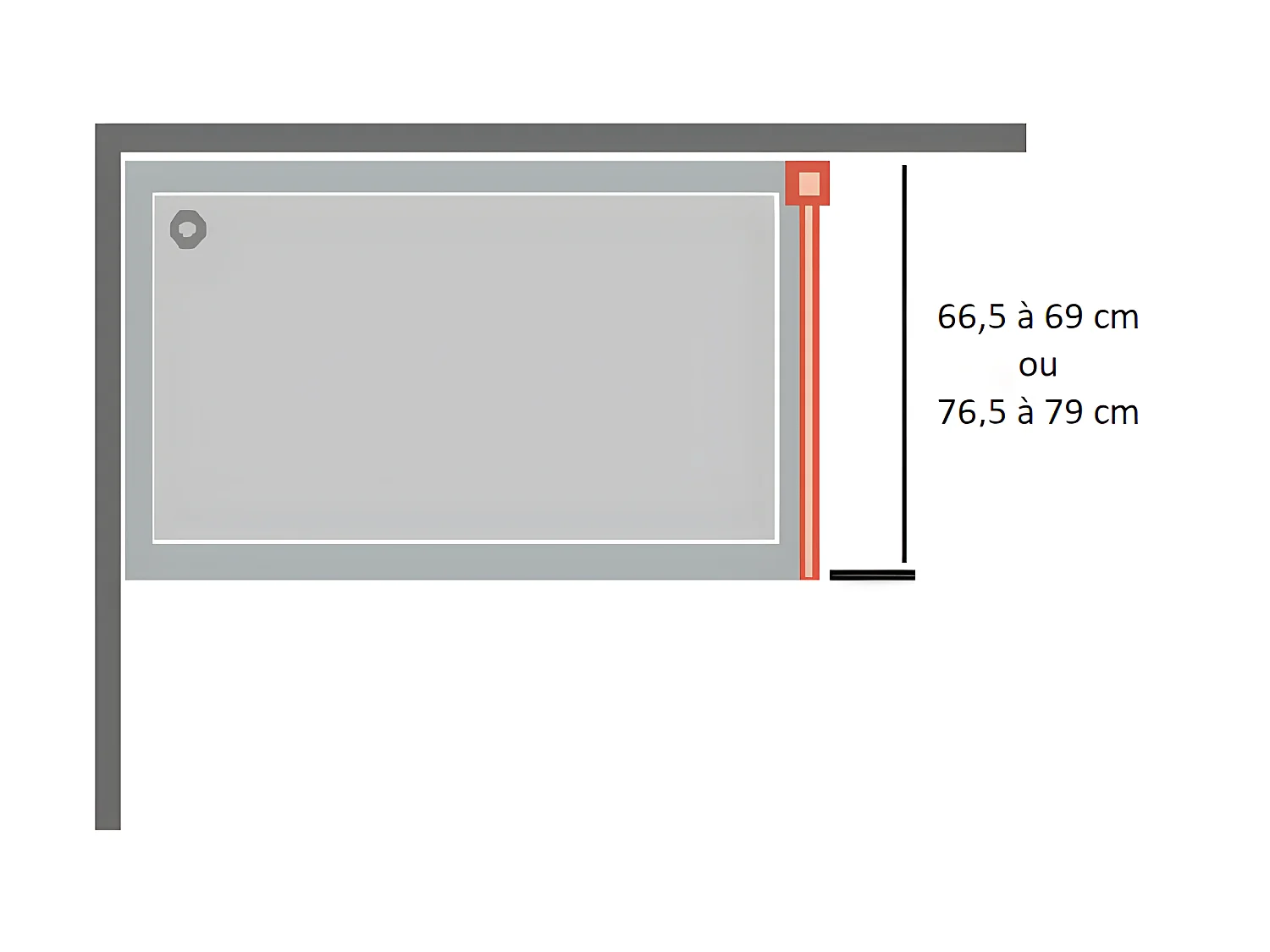 Lateral fijo 66.5-69 cm para DELTA Dorado