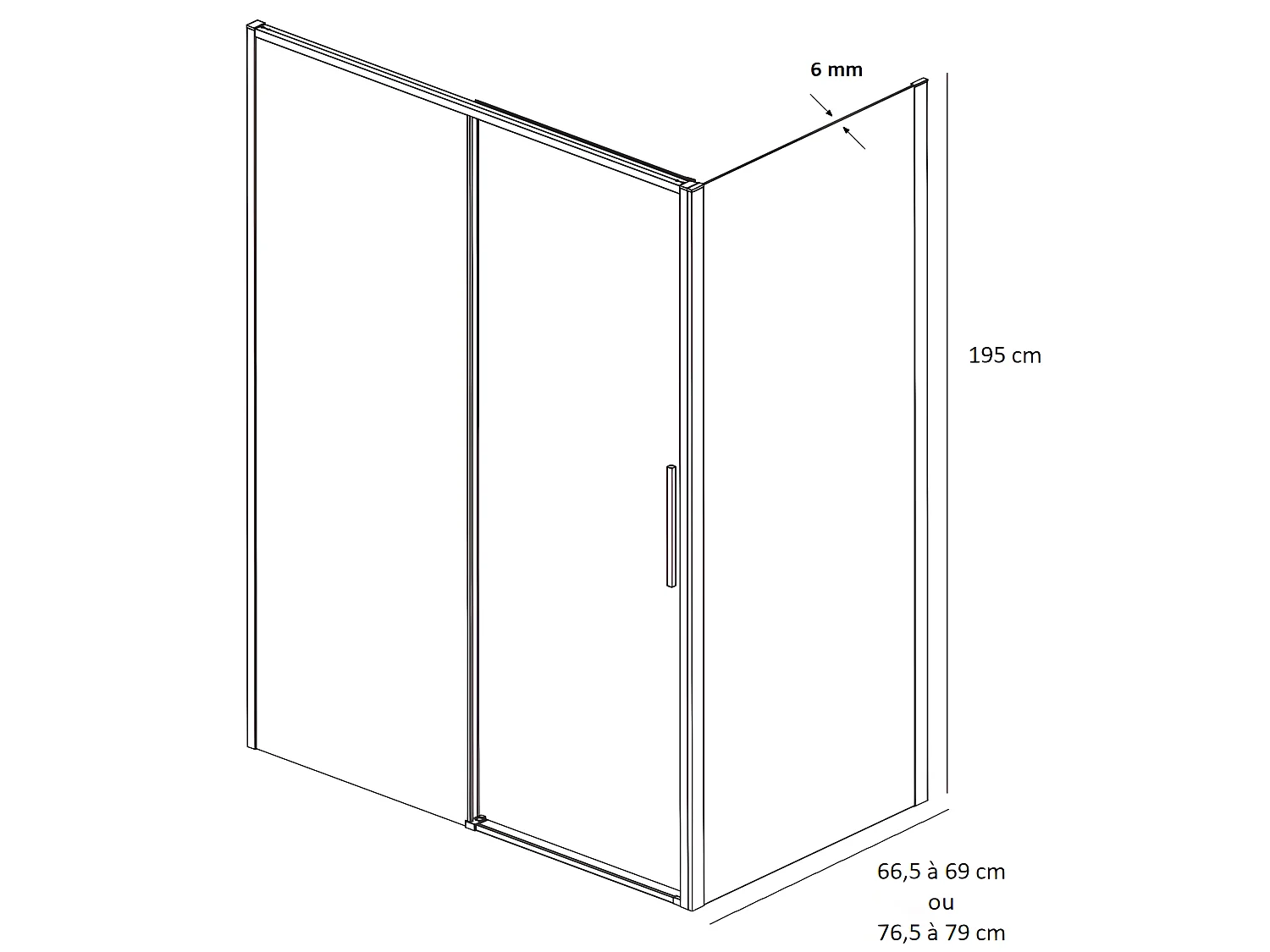 Lateral fijo 66.5-69 cm para DELTA Negro