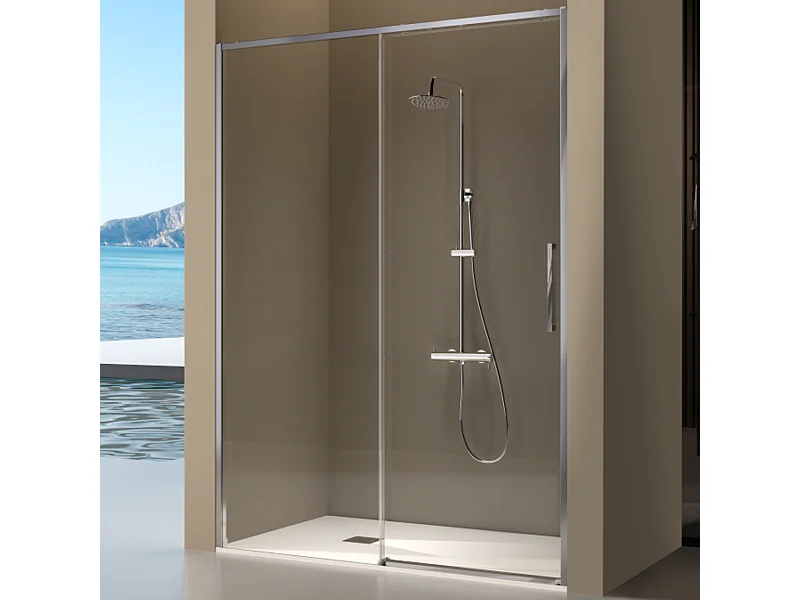 Paroi de douche fixe + porte coulissante DELTA 153-155.6 cm