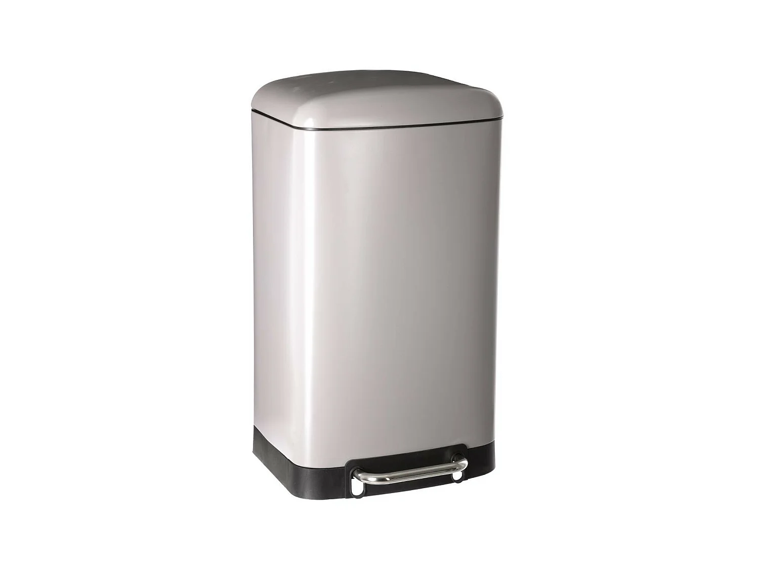 Poubelle 30 Litres en Métal Taupe ouverture à pédale
