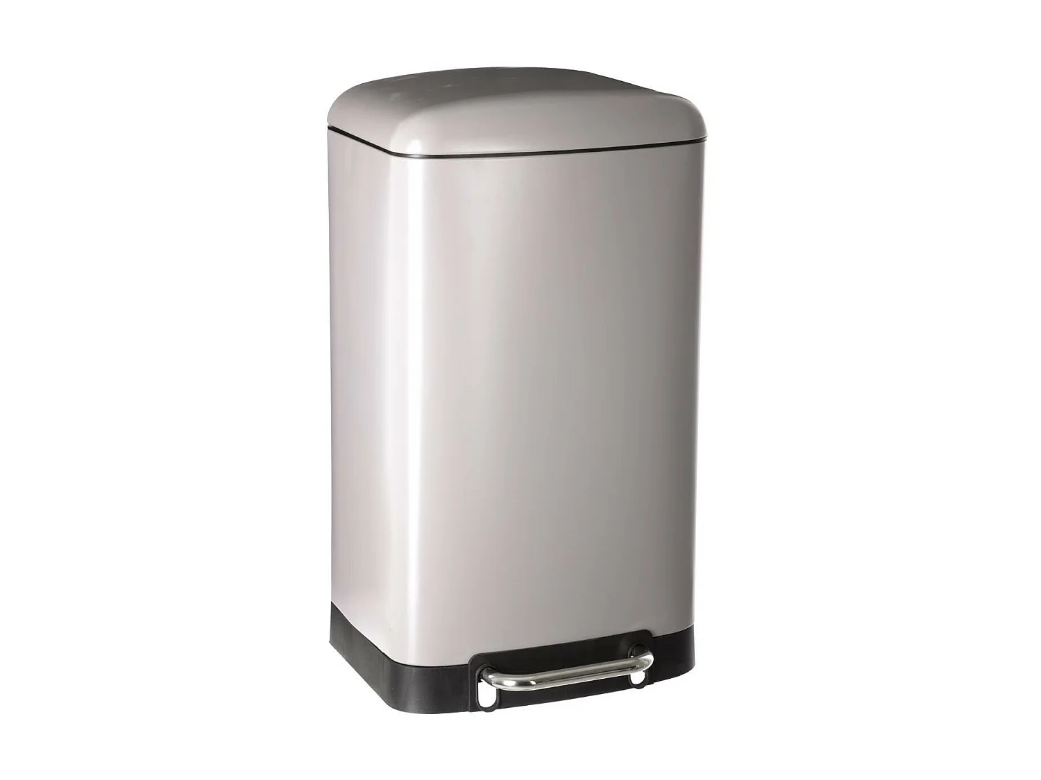 Poubelle 30 Litres en Métal Taupe ouverture à pédale