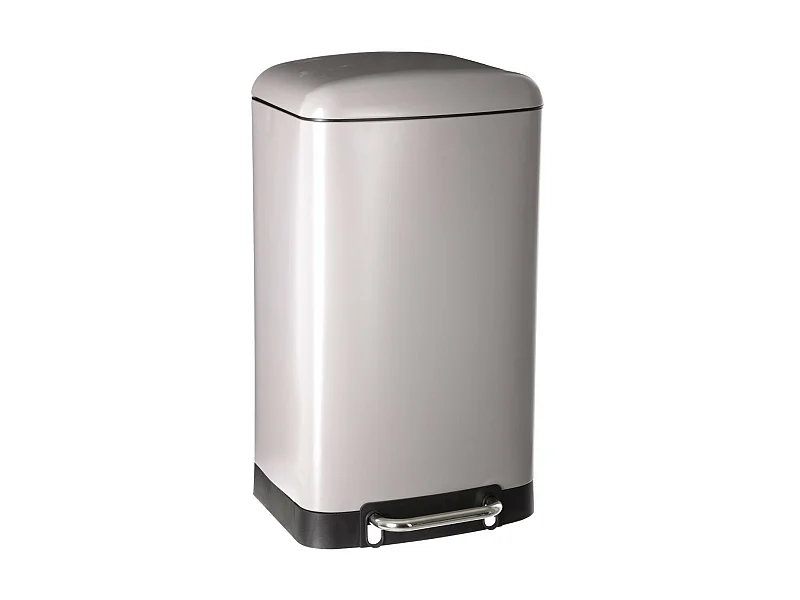 Poubelle 30 Litres en Métal Taupe ouverture à pédale