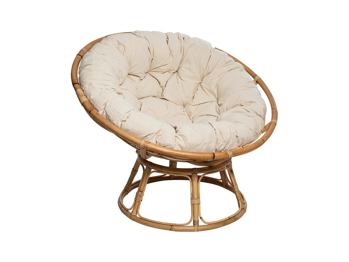 Fauteuil en Rotin style loveuse et Coussin en Coton H 80 cm