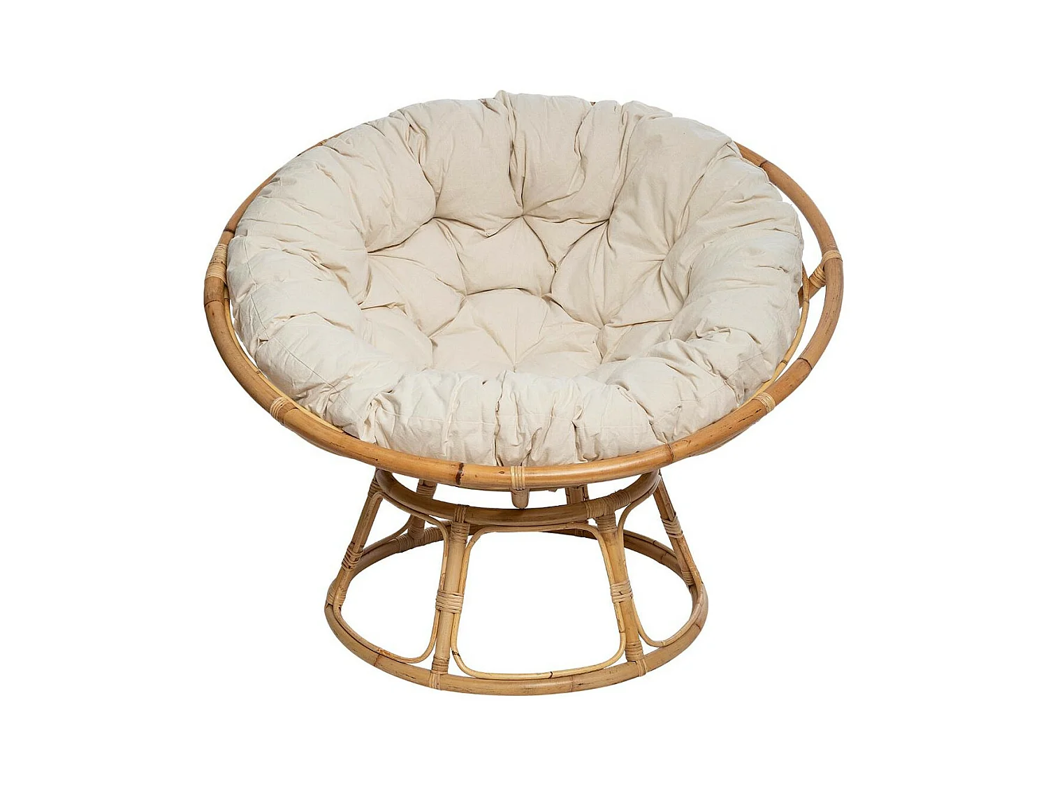 Fauteuil en Rotin style loveuse et Coussin en Coton H 80 cm