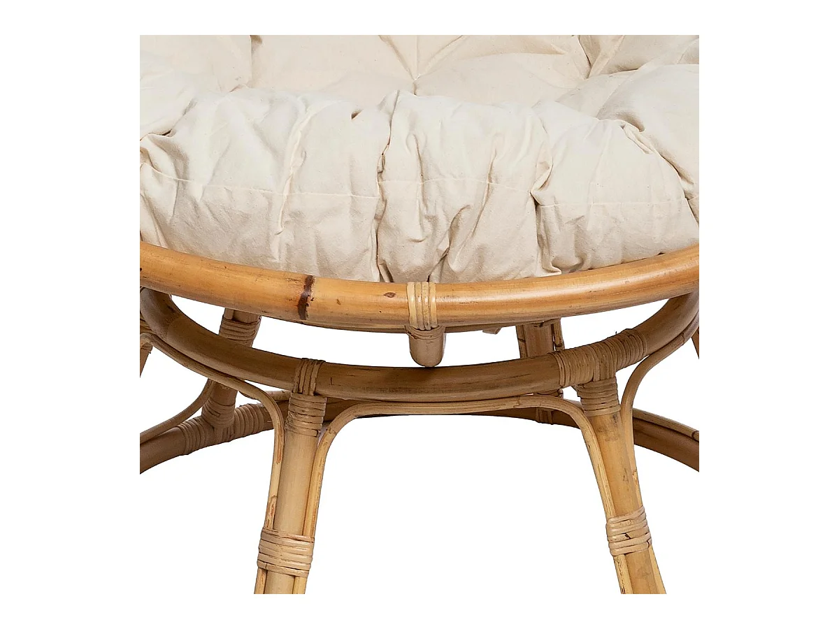 Fauteuil en Rotin style loveuse et Coussin en Coton H 80 cm