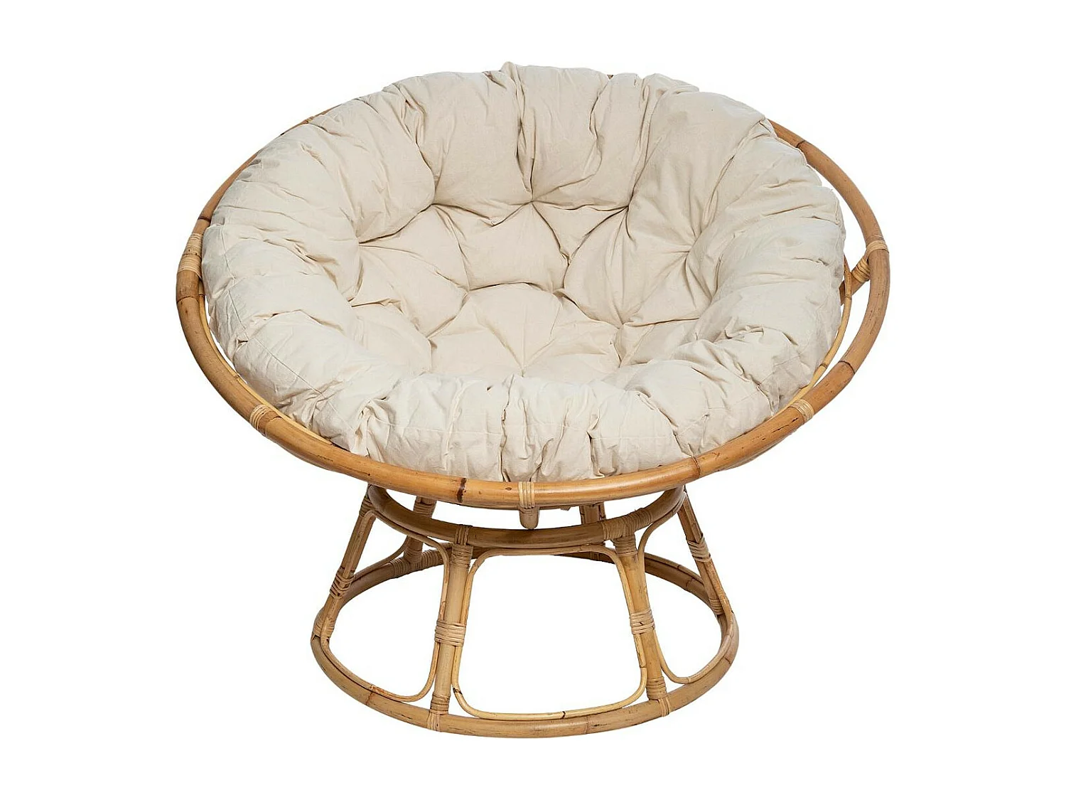 Fauteuil en Rotin style loveuse et Coussin en Coton H 80 cm