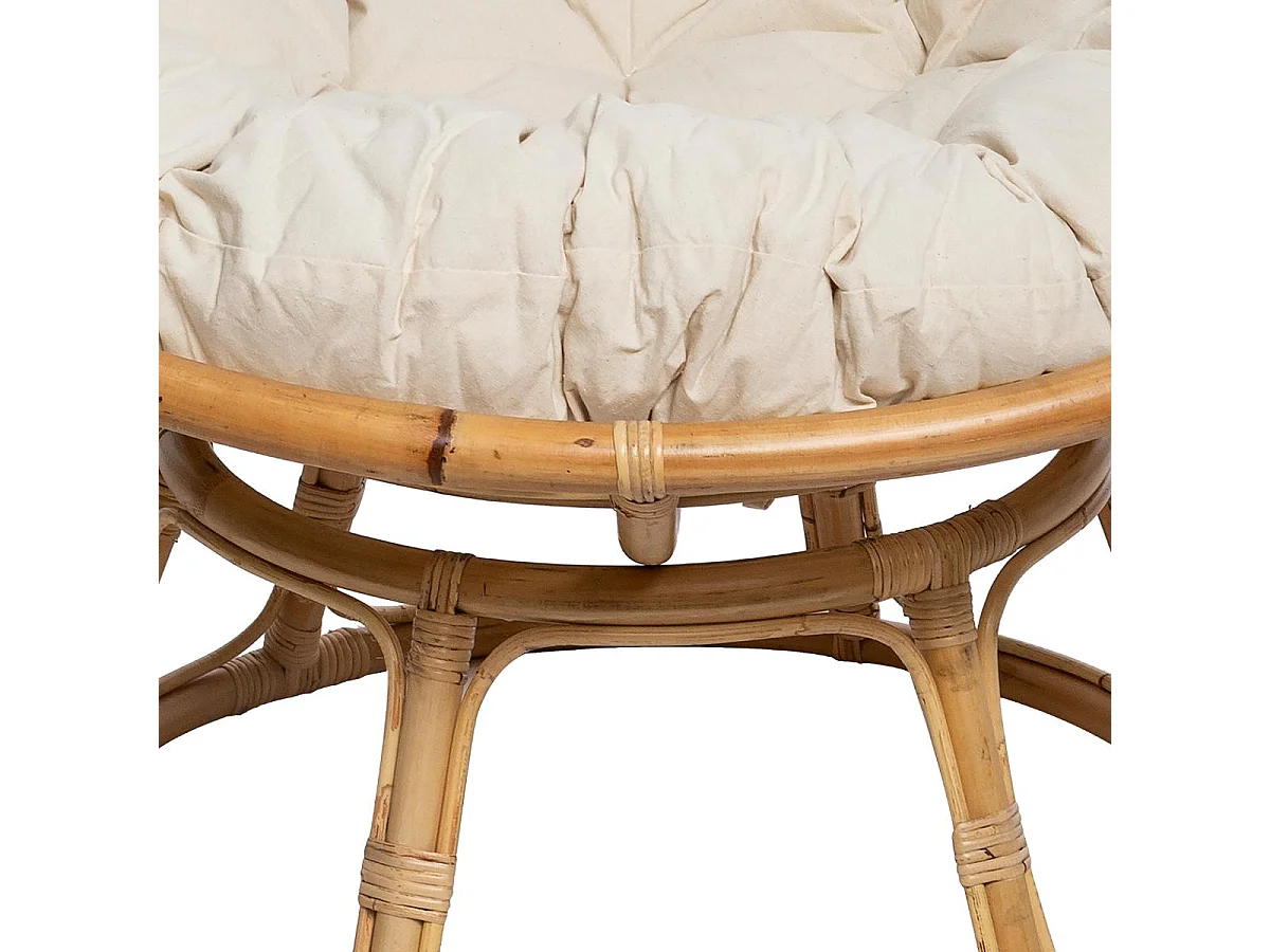 Fauteuil en Rotin style loveuse et Coussin en Coton H 80 cm