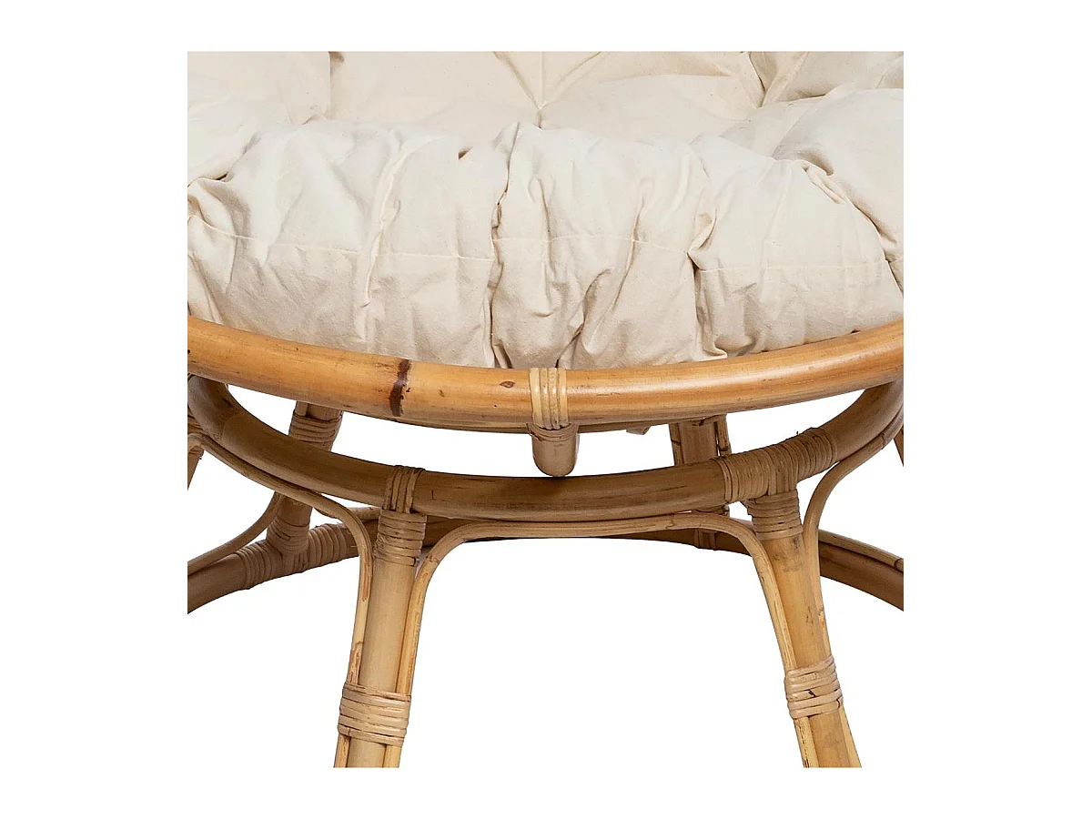 Fauteuil en Rotin style loveuse et Coussin en Coton H 80 cm