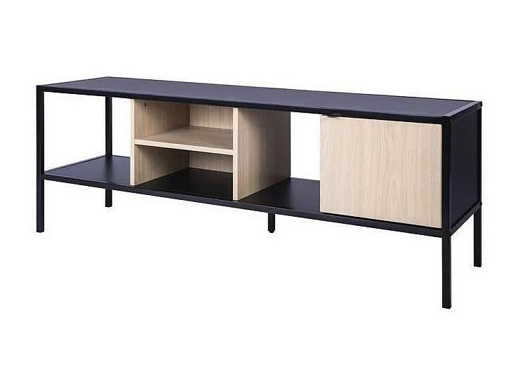 Mueble TV con 1 puerta - Metal y madera - 140 x 40 x 50 cm - MINSK