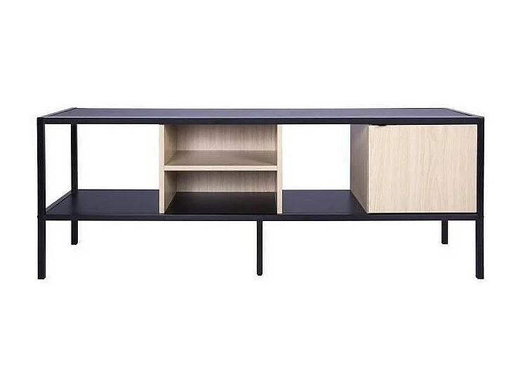 Mueble TV con 1 puerta - Metal y madera - 140 x 40 x 50 cm - MINSK
