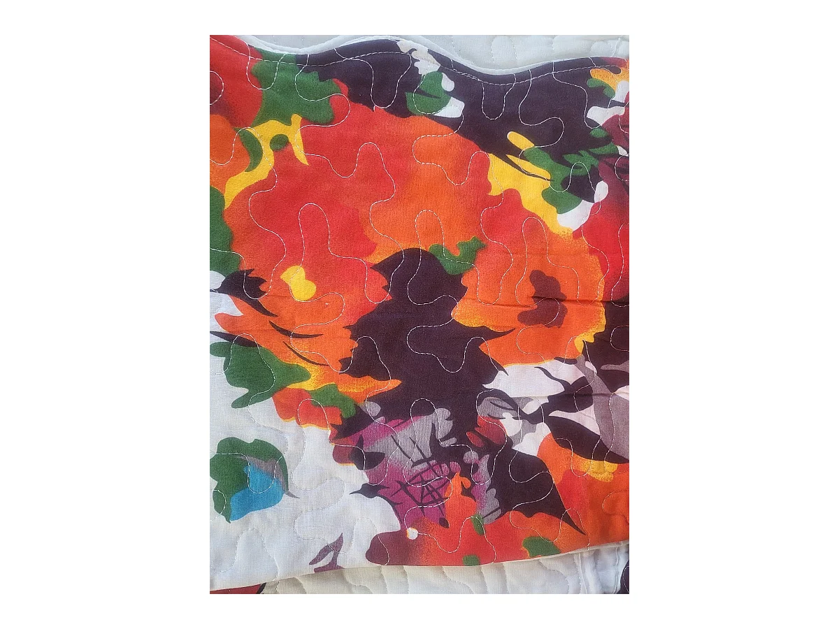 Couvre lit microfibre + taies 240 x 260 cm fleuri