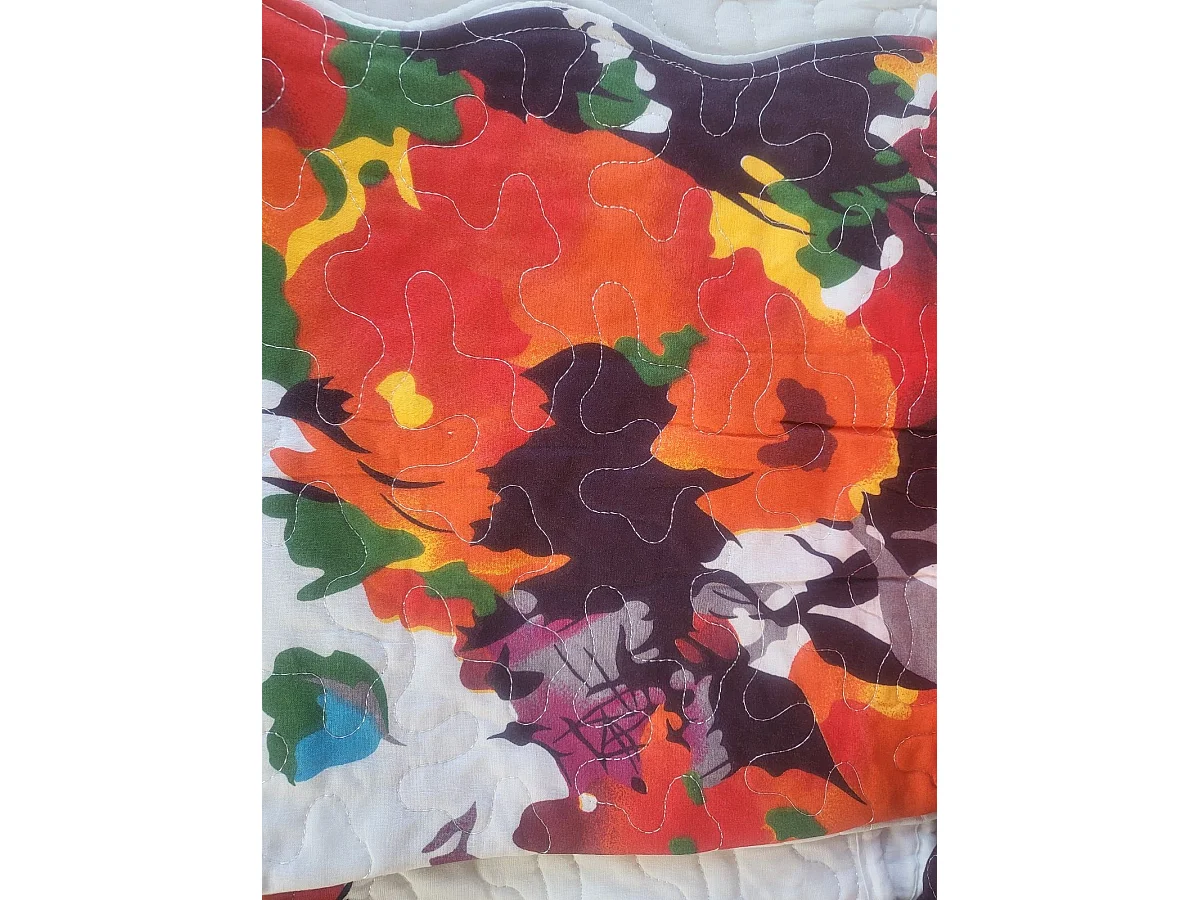 Couvre lit microfibre + taies 240 x 260 cm fleuri