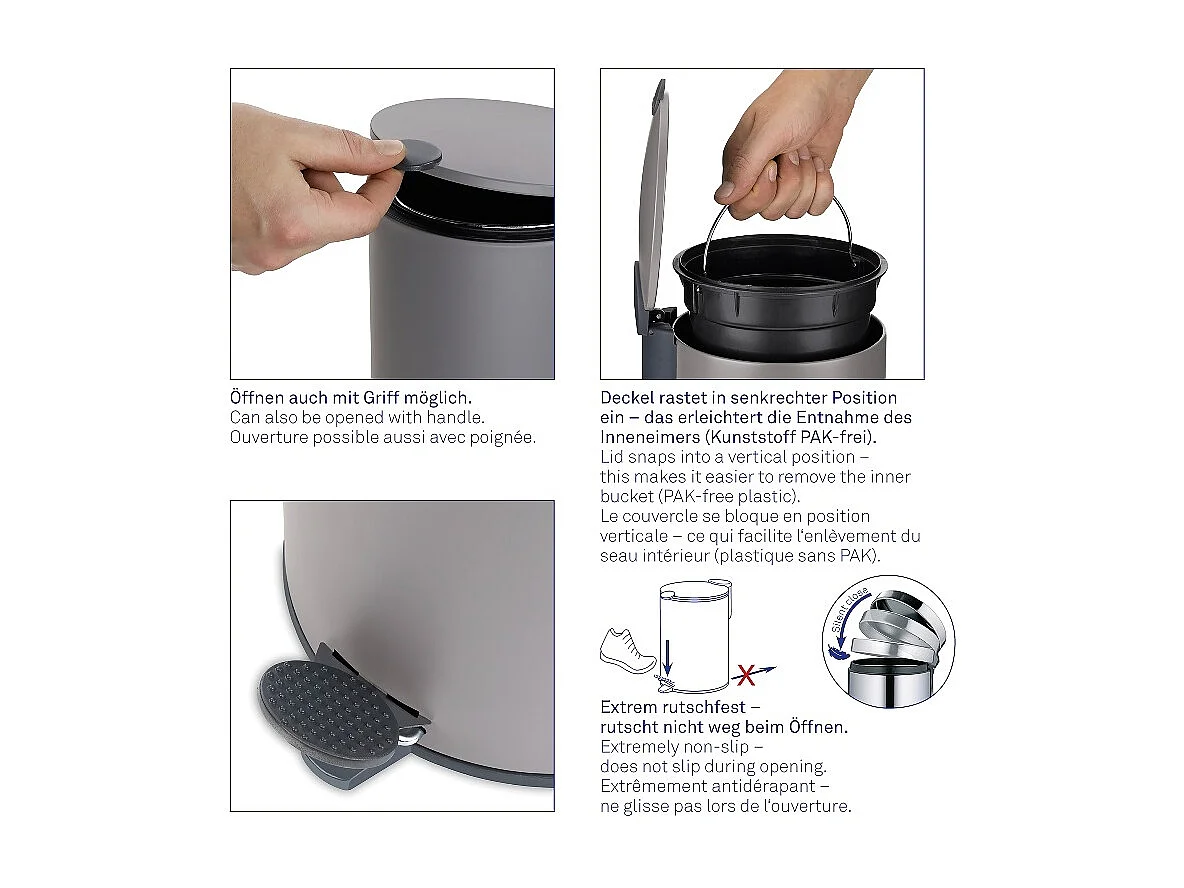 Poubelle Mats inox 12L