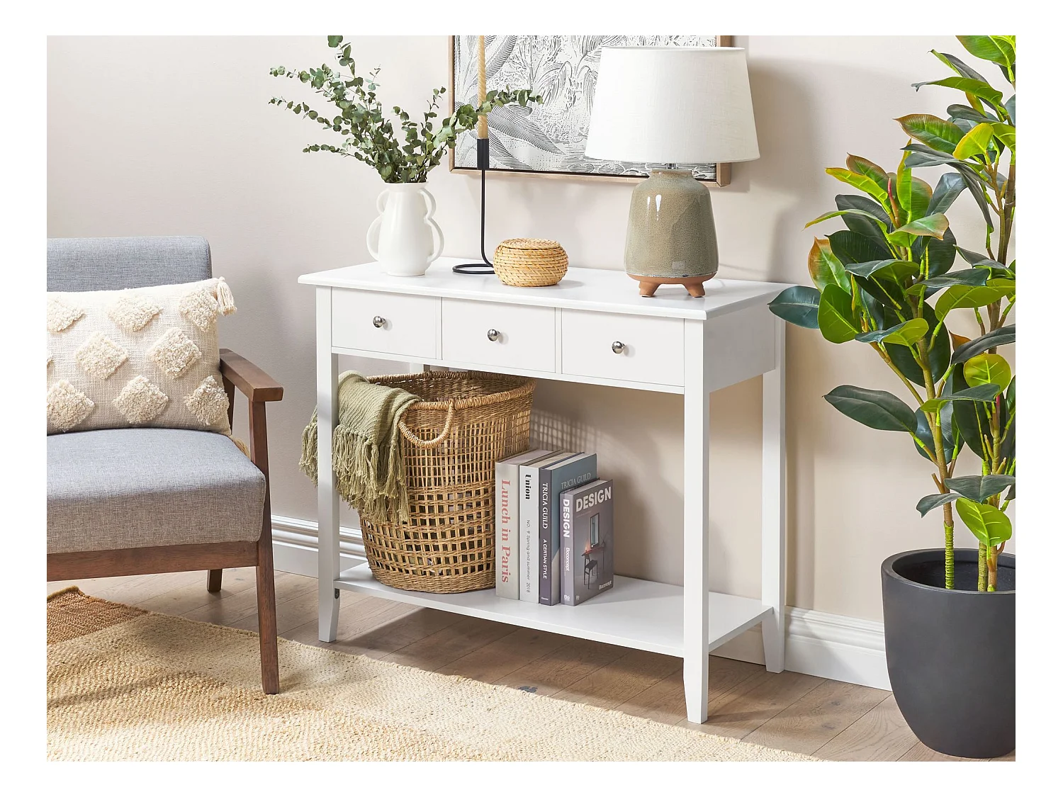 Tavolino consolle GALVA Bianco