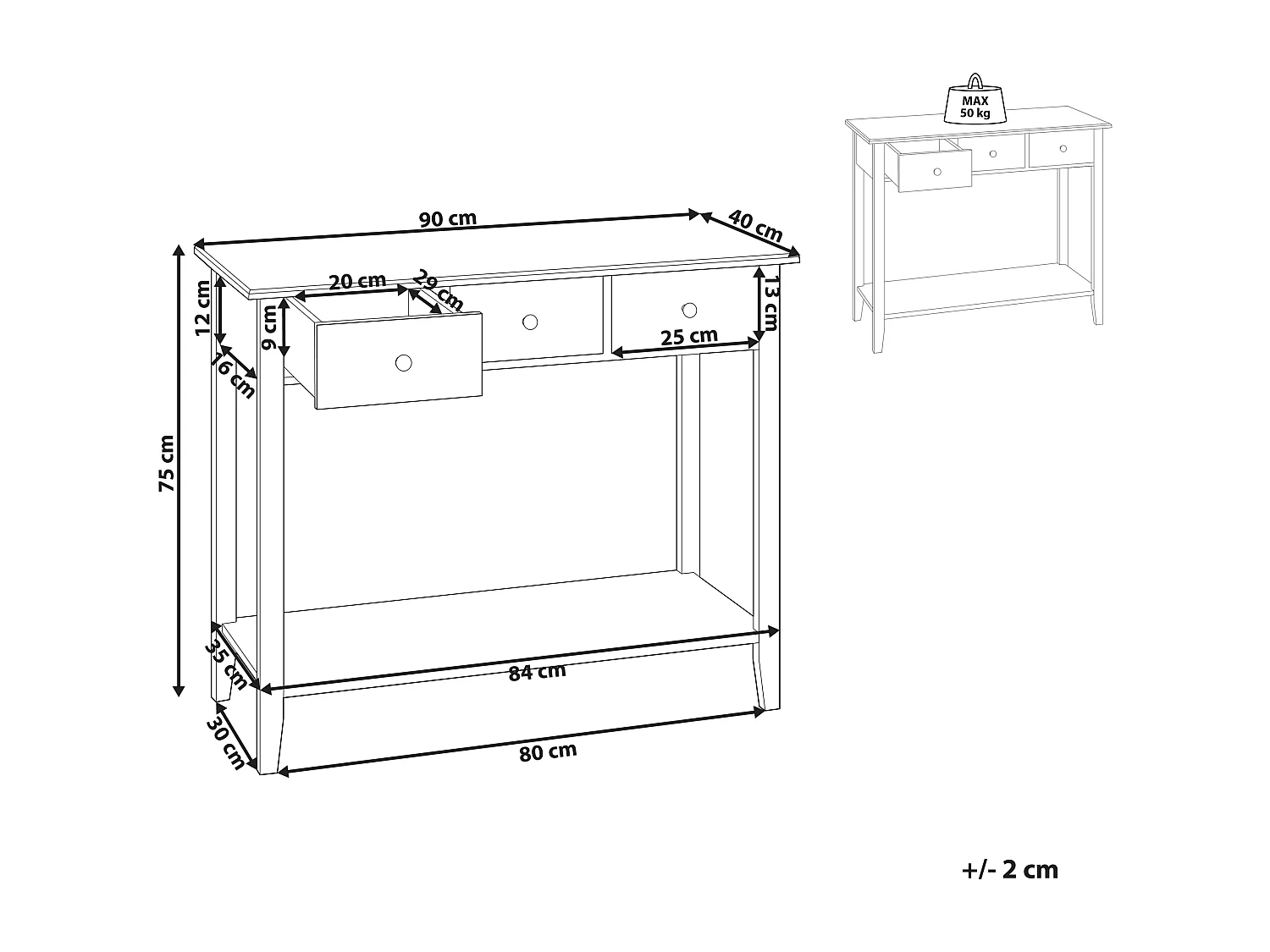 Consola GALVA Blanco