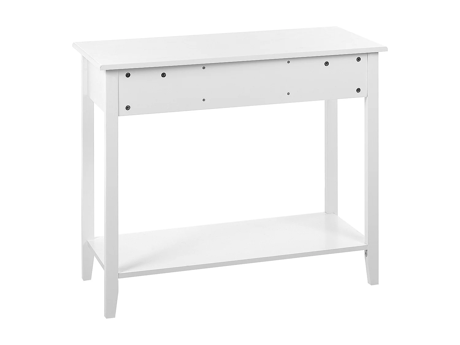 Moderner Konsolentisch, 3 Schubladen, Regal, Holzbeine, Weiß, Galva