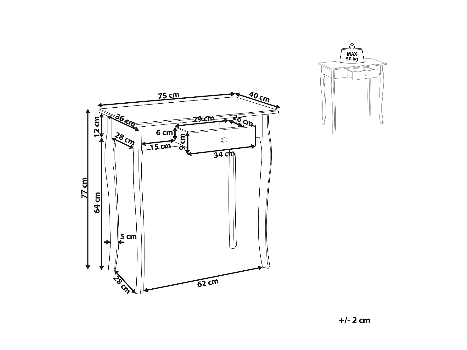 Konsolentisch ALBIA Weiss