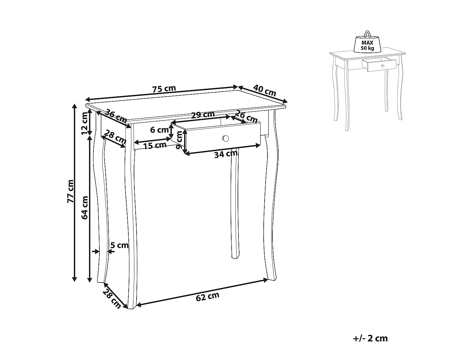 Konsolentisch ALBIA Weiss