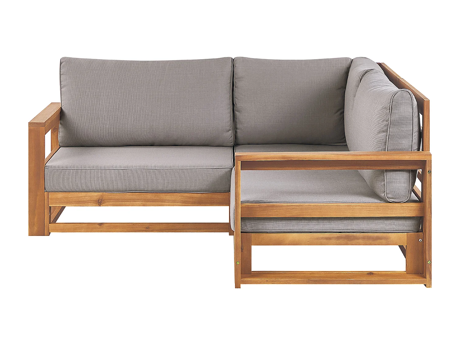 Canapé d'angle de jardin 2 places en bois d'acacia clair TIMOR II